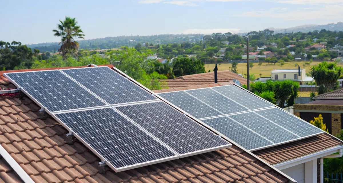 Solar panels on a roof