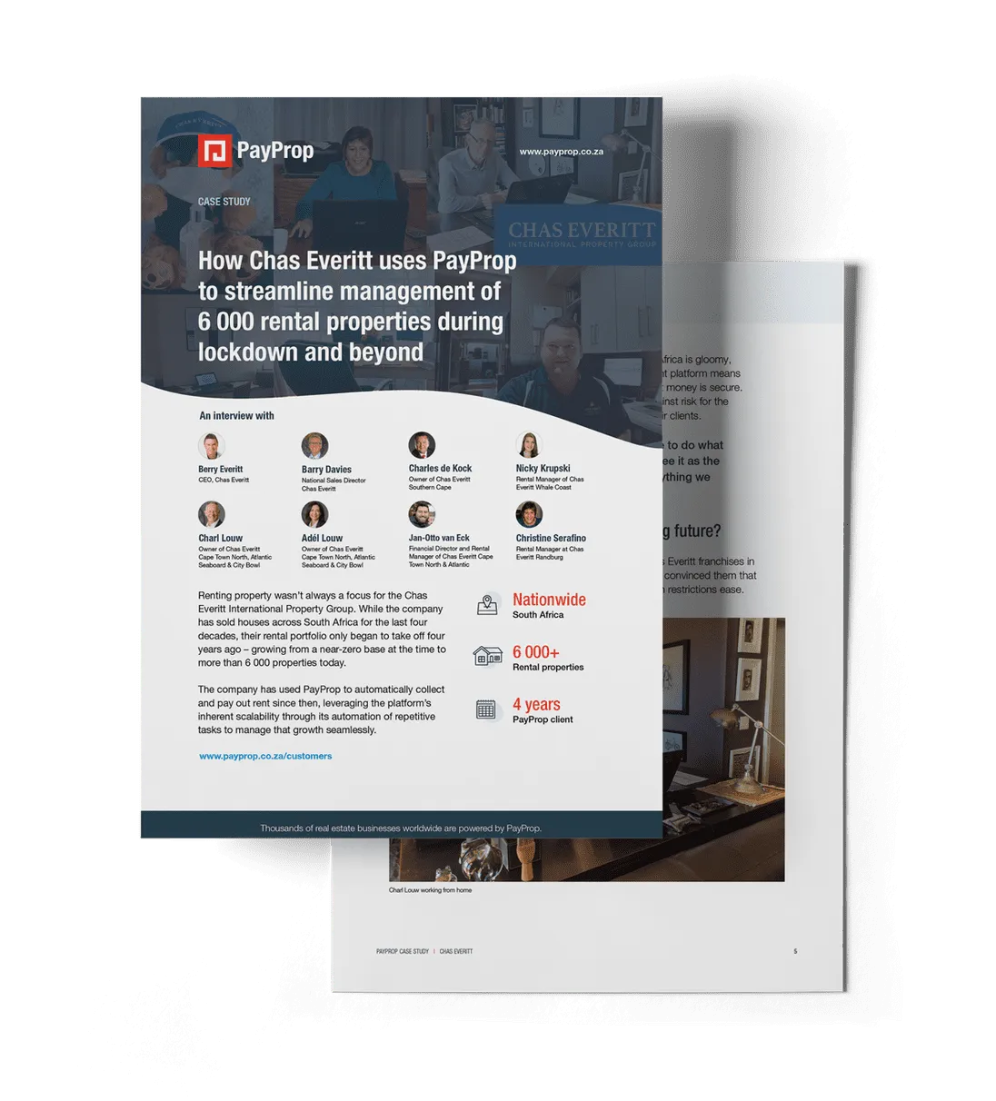 A mockup illustration of a PayProp case study