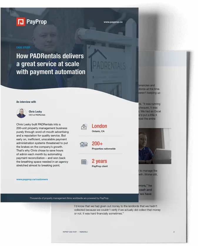 An mockup scene of a PayProp case study