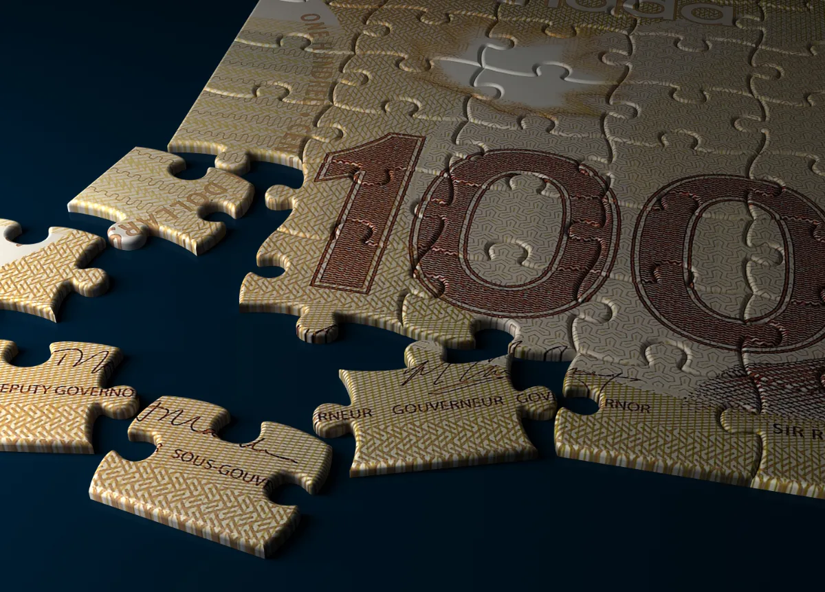 Canadian dollar puzzle missing a few pieces