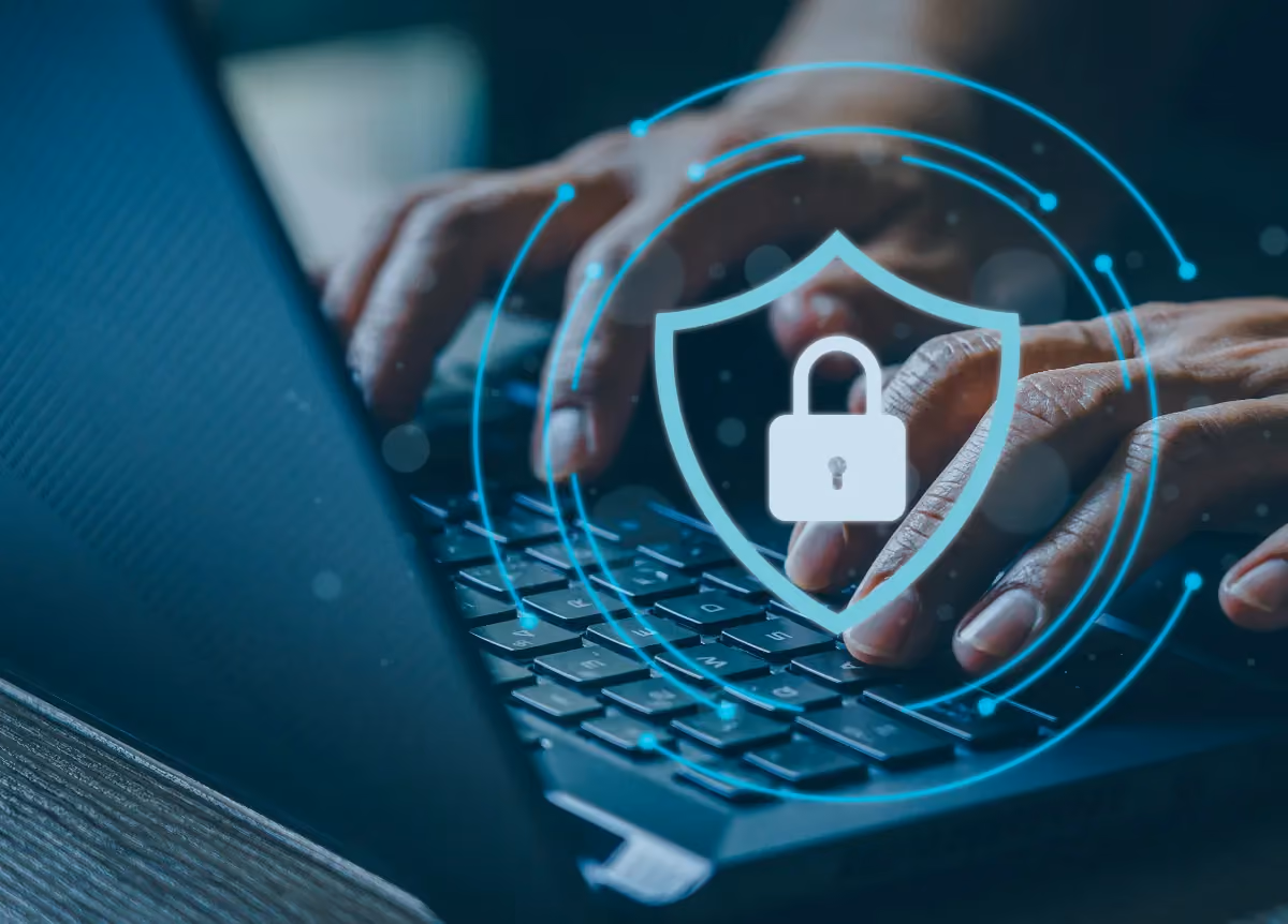 Padlock on laptop