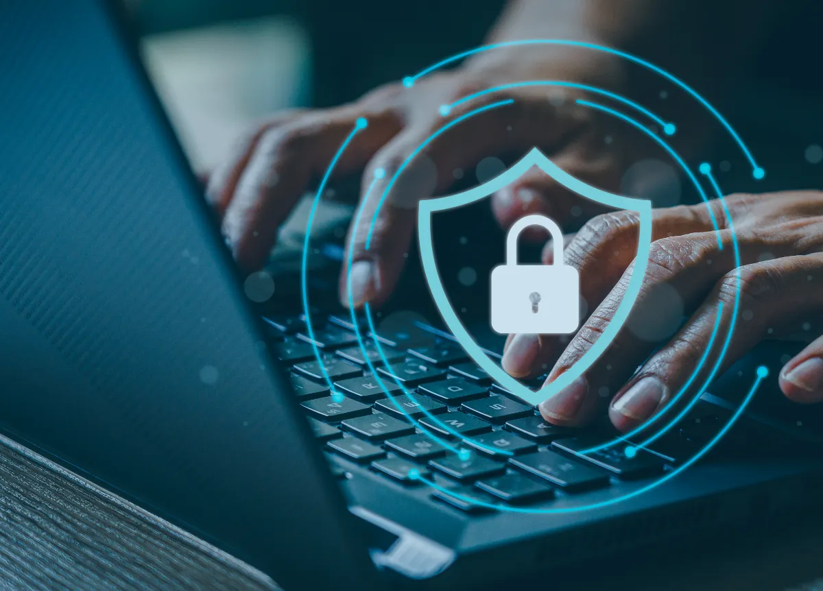 Padlock on laptop