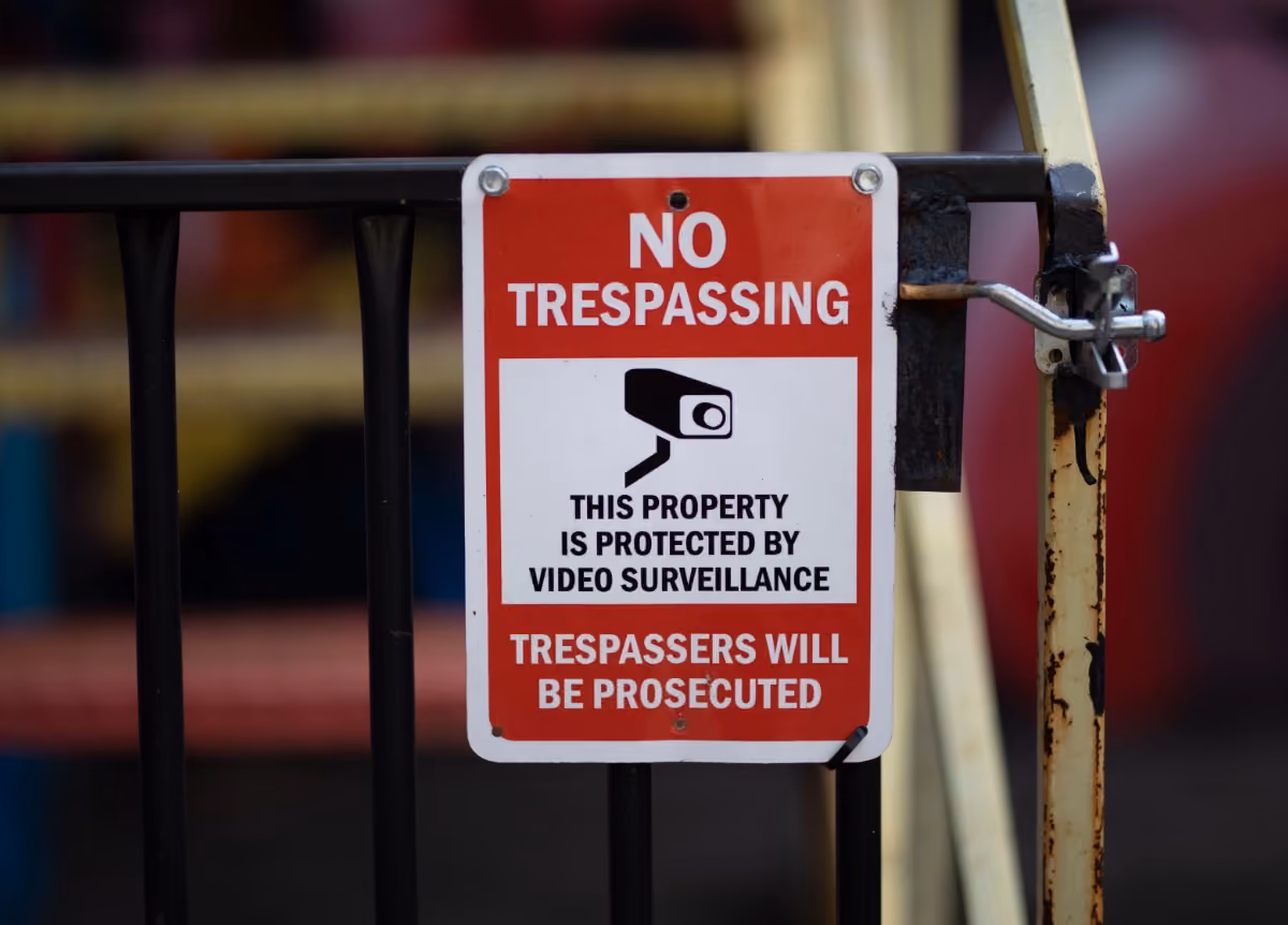 No trespassing sign