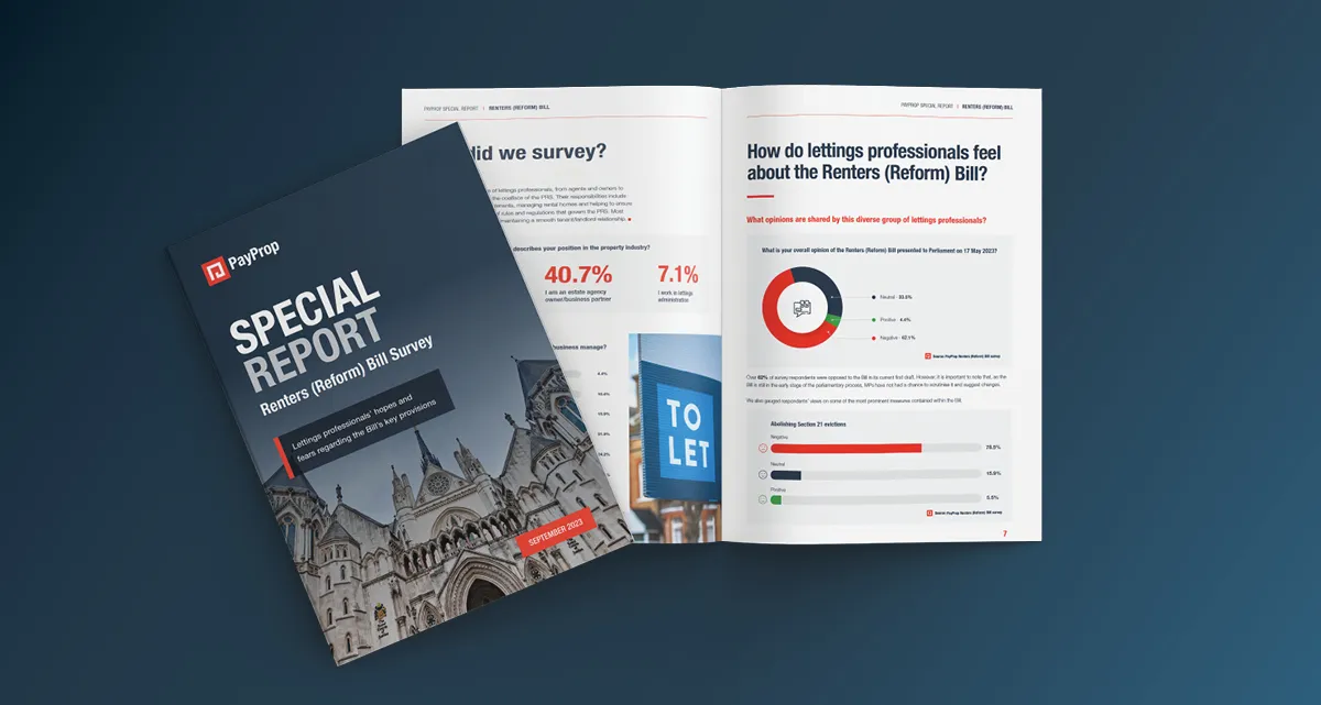 The front cover of PayProp's Special Report on the Renters (Reform) Bill