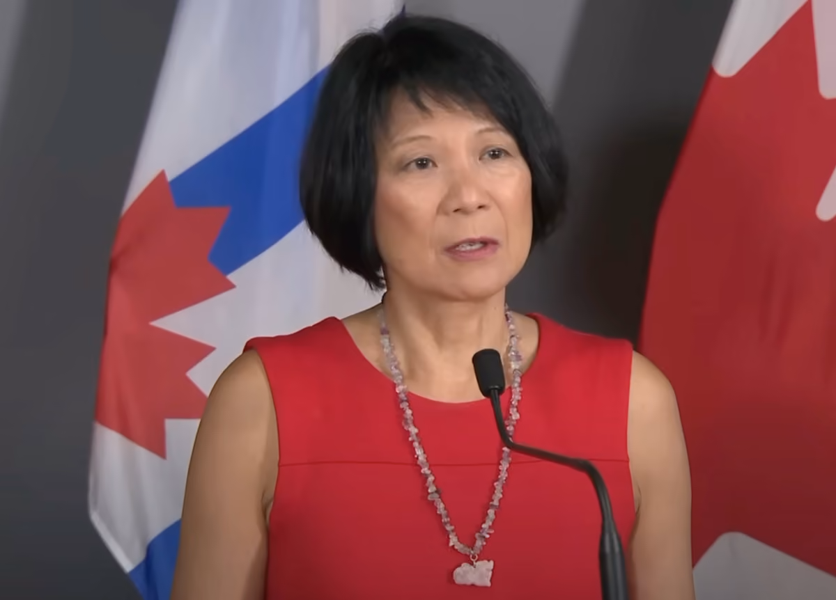 Olivia Chow speaking at podium