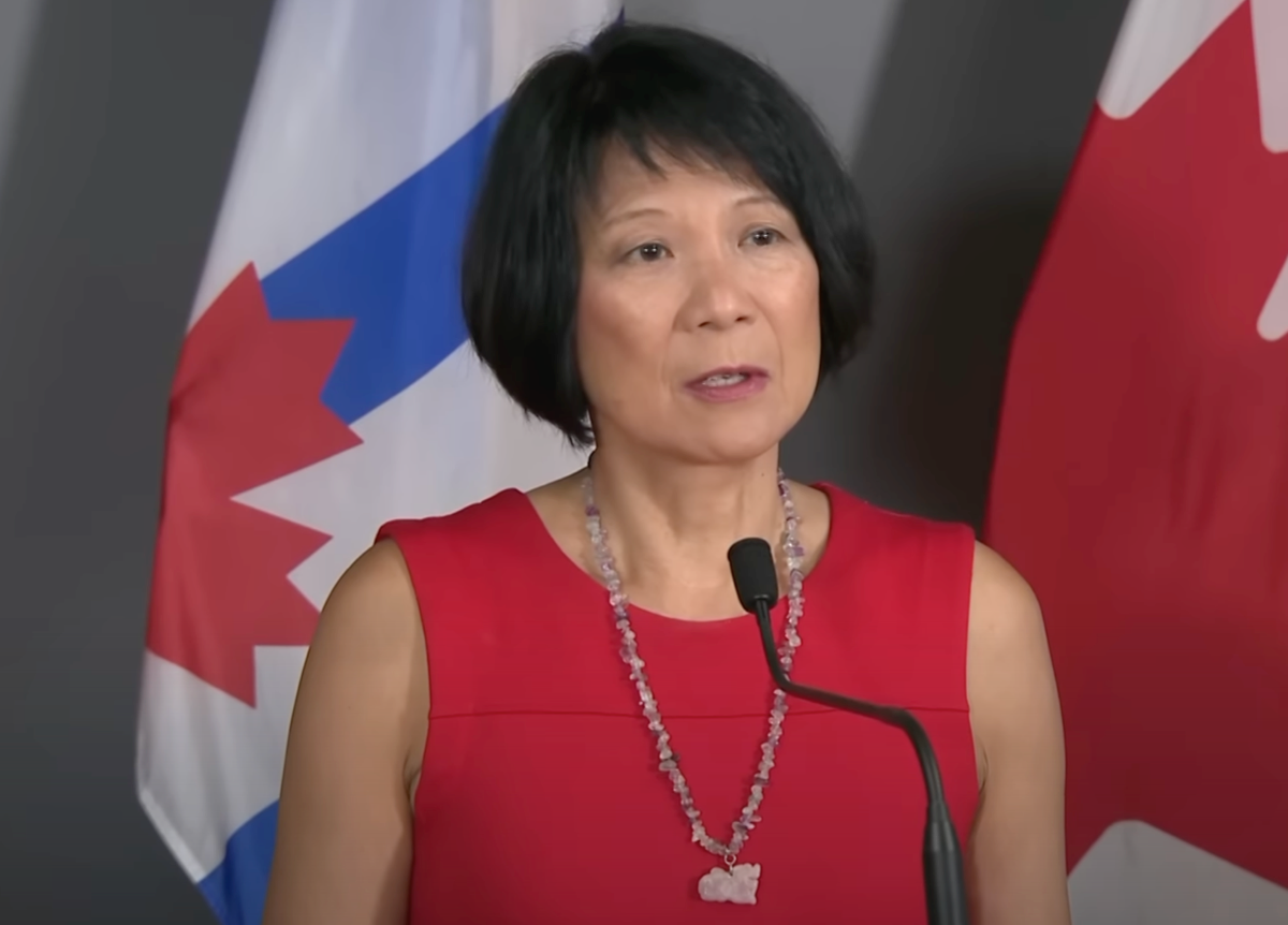 Olivia Chow speaking at podium