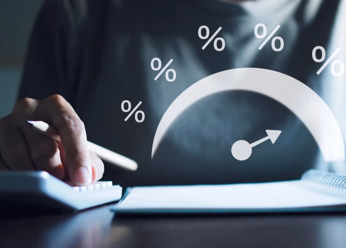 Arrow pointing to highest percentage on scale