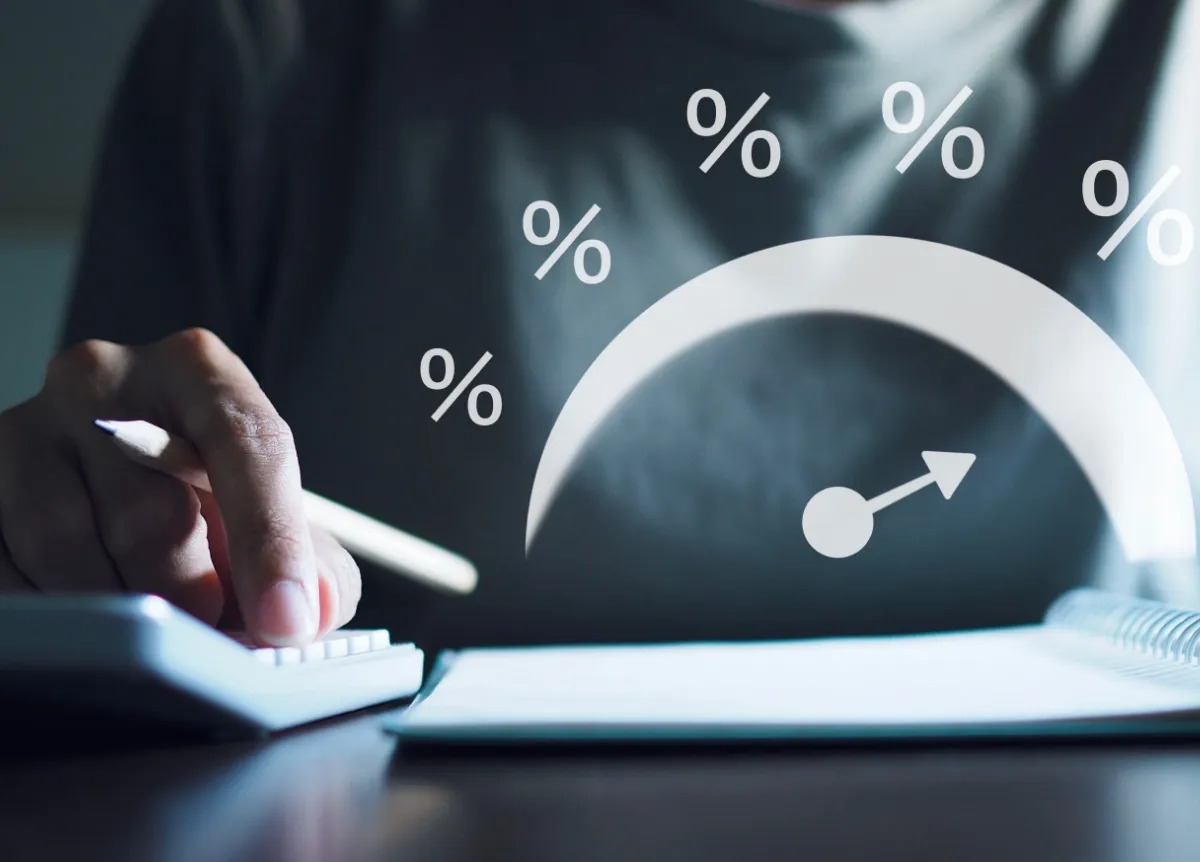 Arrow pointing to highest percentage on scale