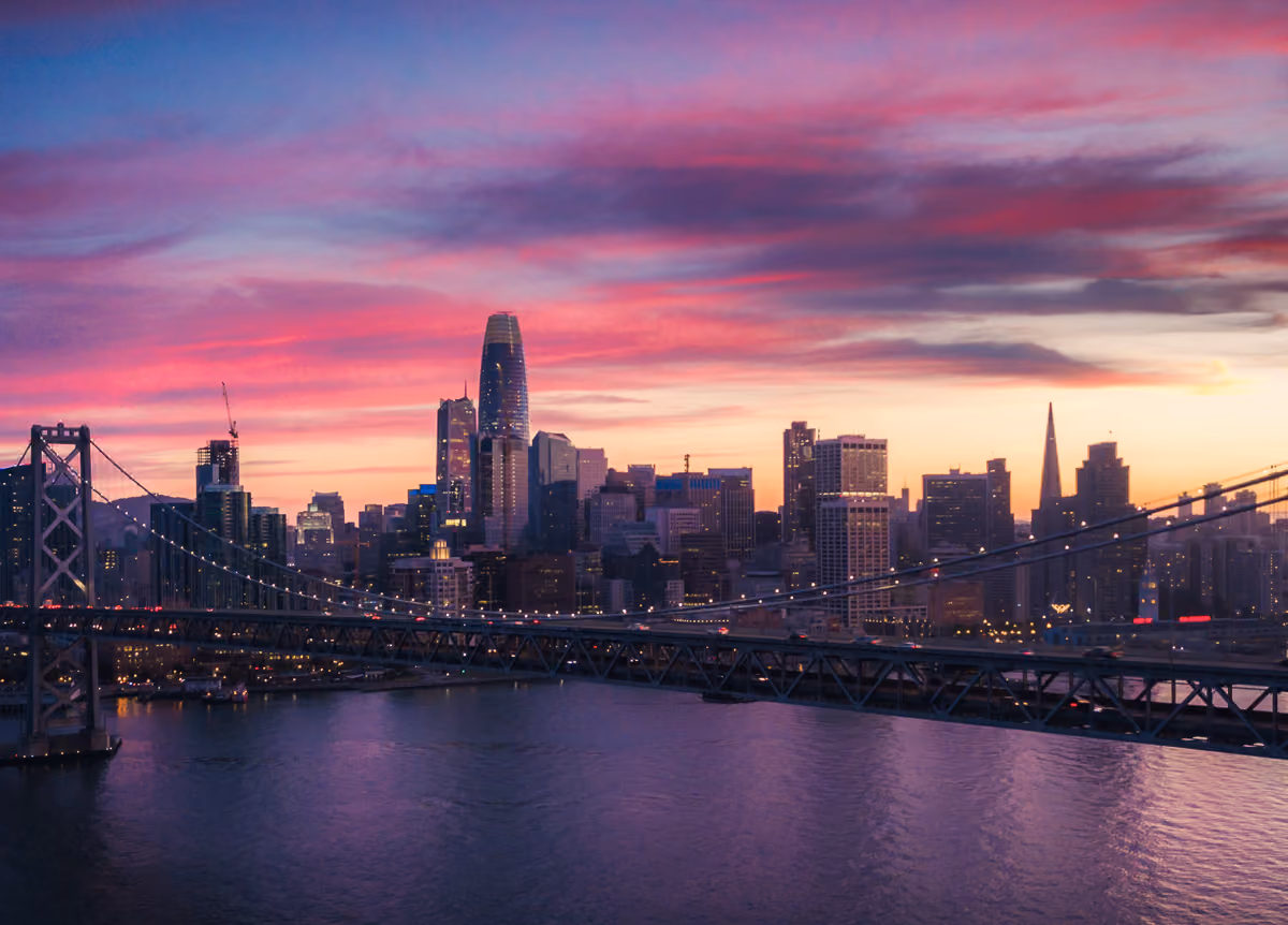 San Francisco skyline at sunset