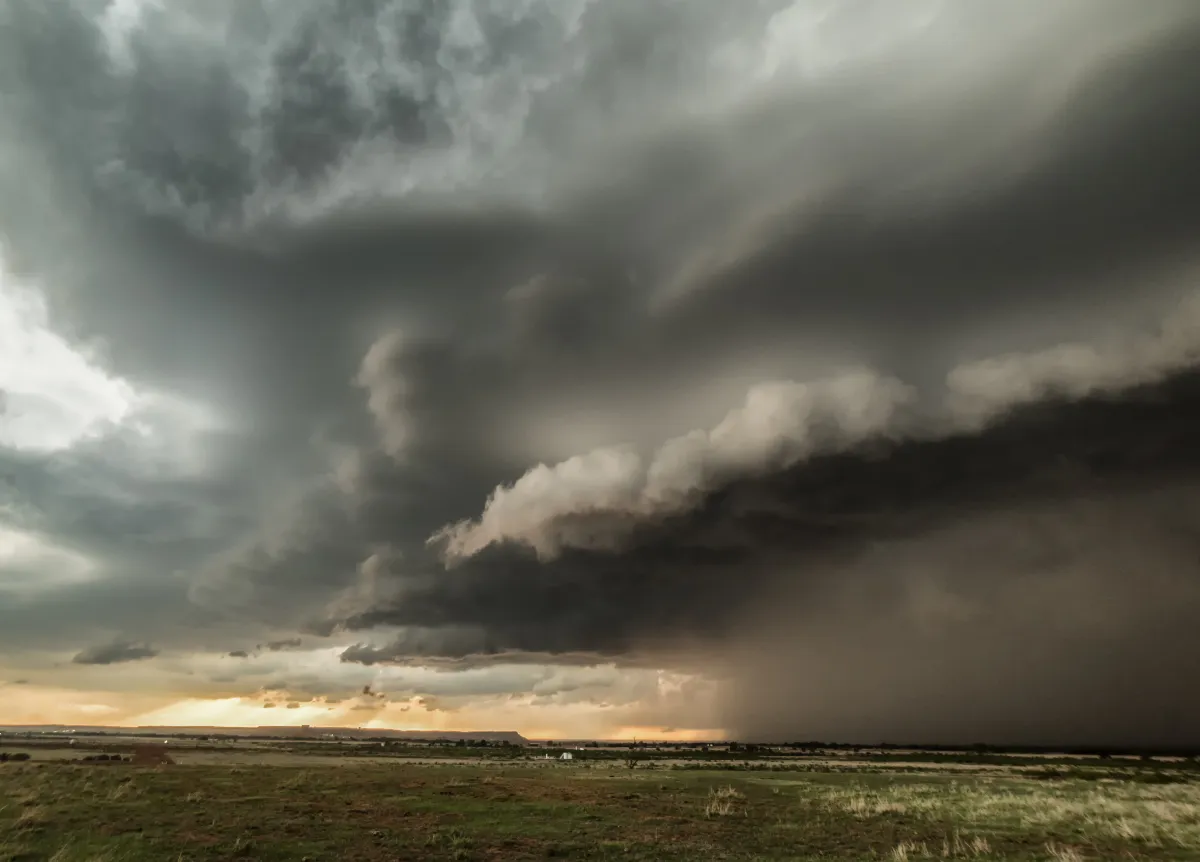 Menacing black clouds as massive storm rolls in