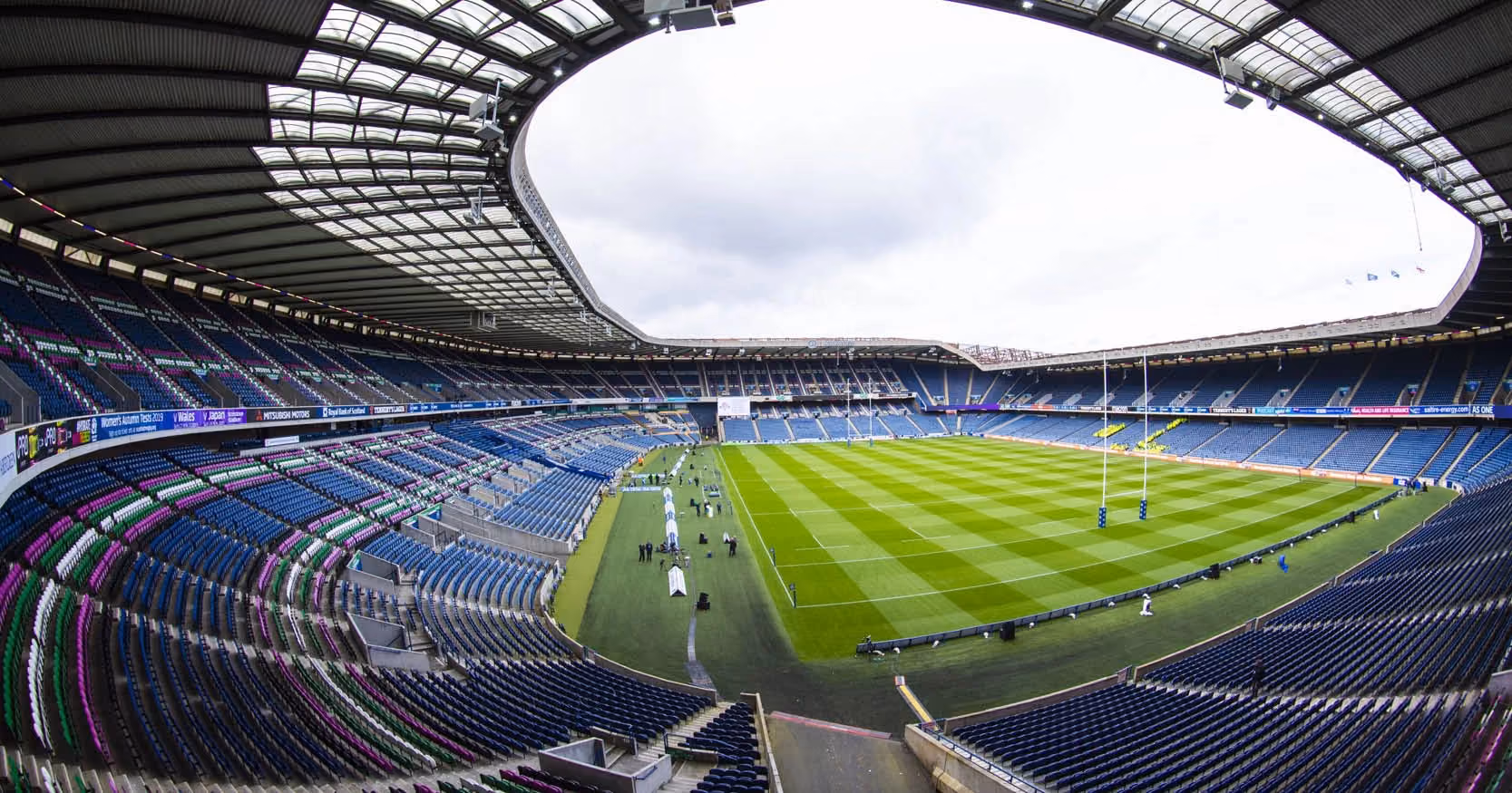 The inside of Murrayfield Stadium