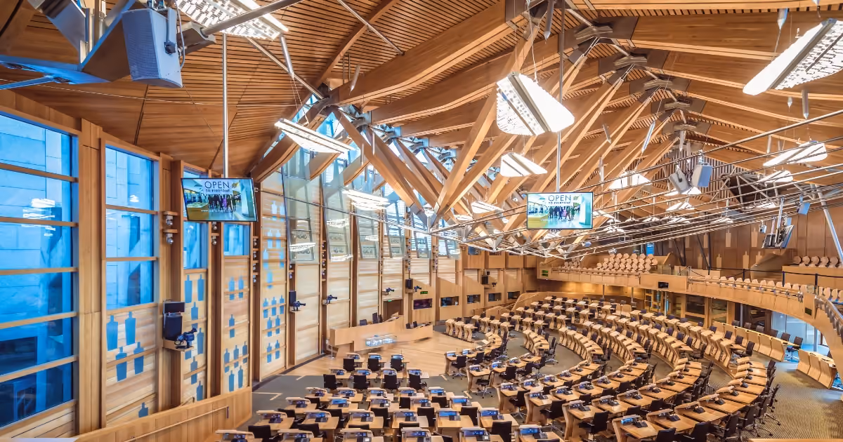 The interior of the Scottish parliament building