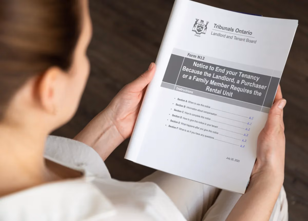 Woman holds N12 form