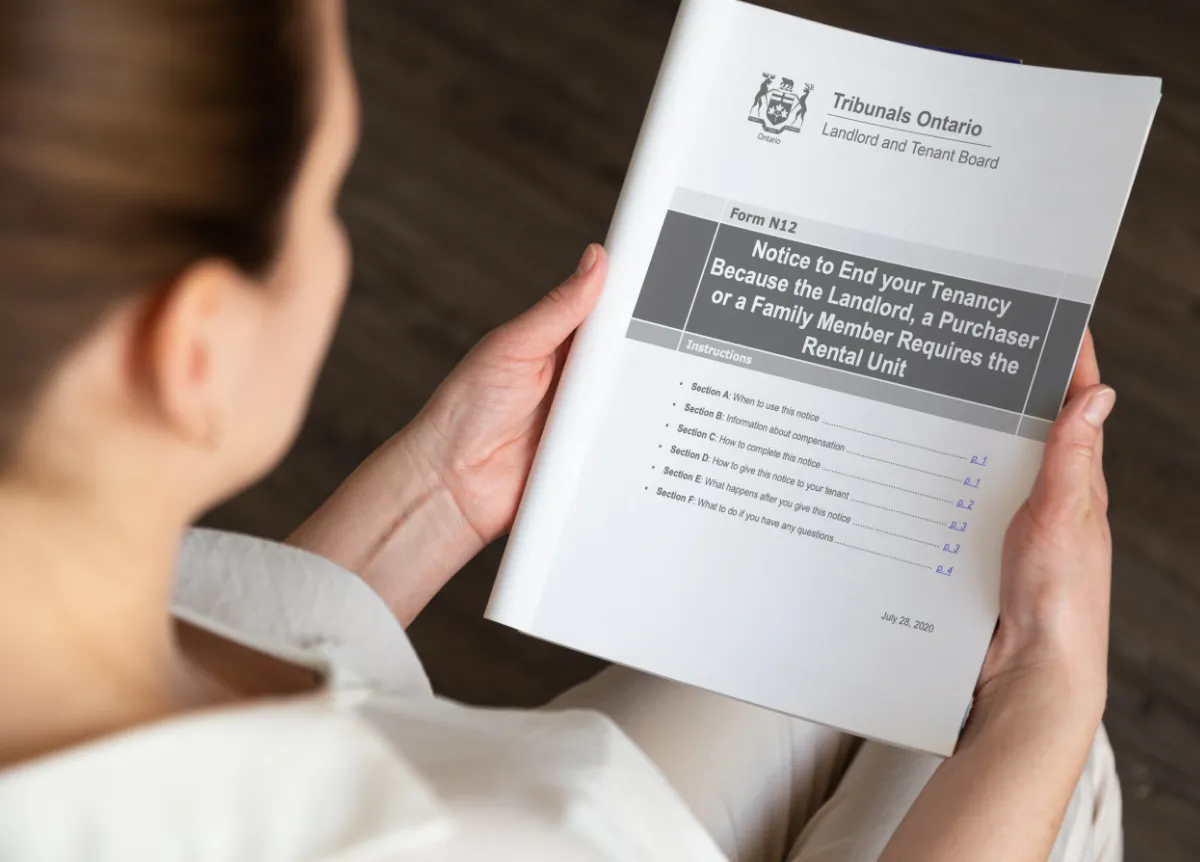 Woman holds N12 form
