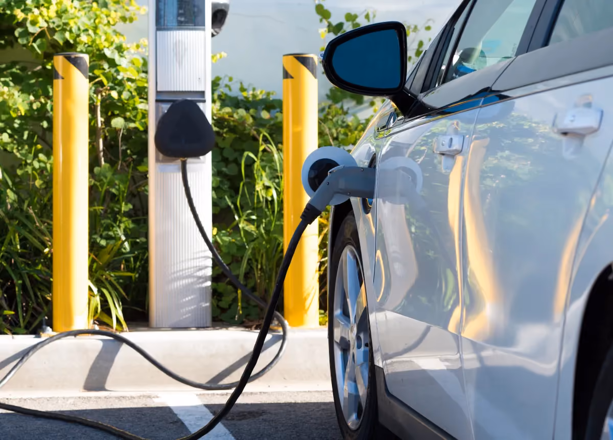 Electric vehicle at charging station