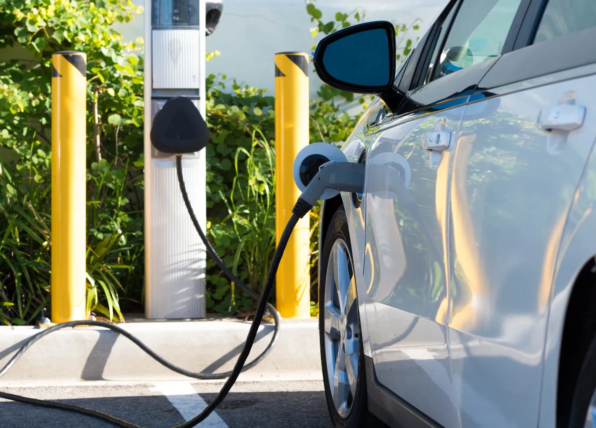 Electric vehicle at charging station