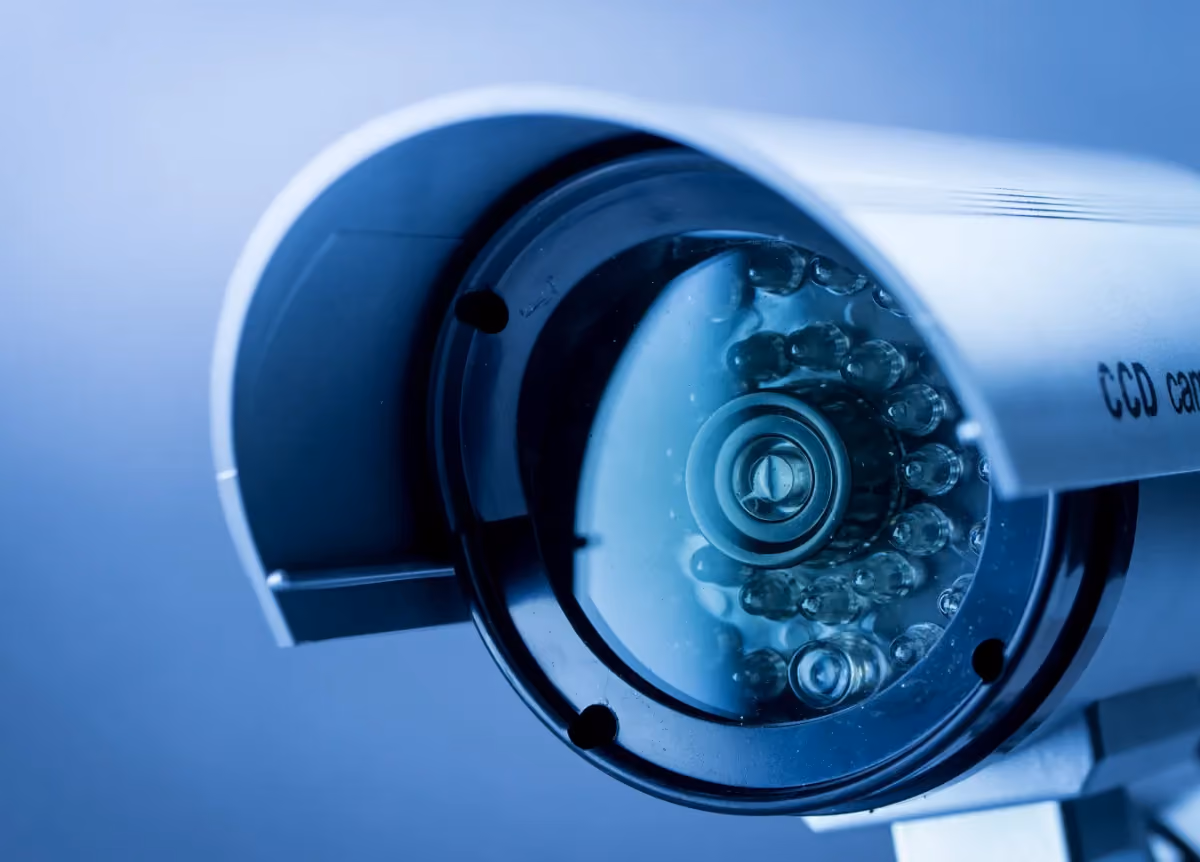 Close-up of security camera