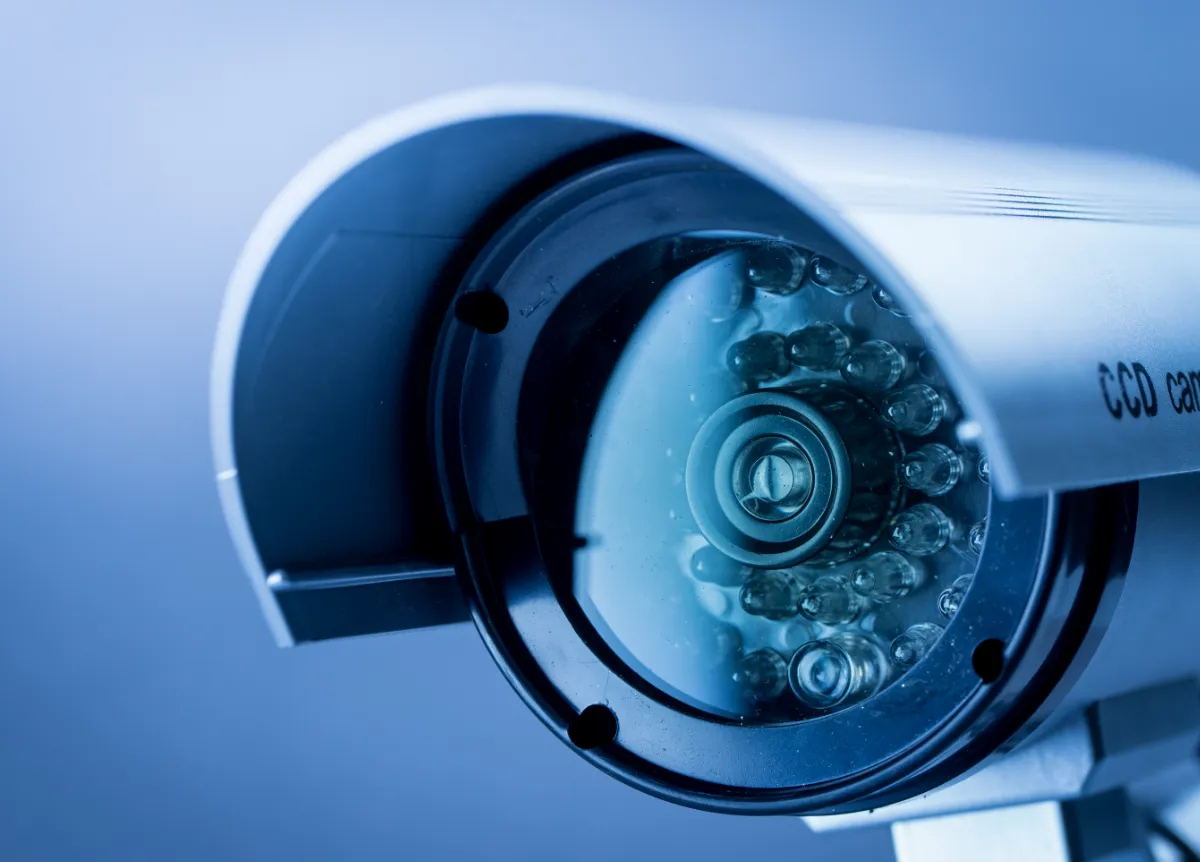 Close-up of security camera