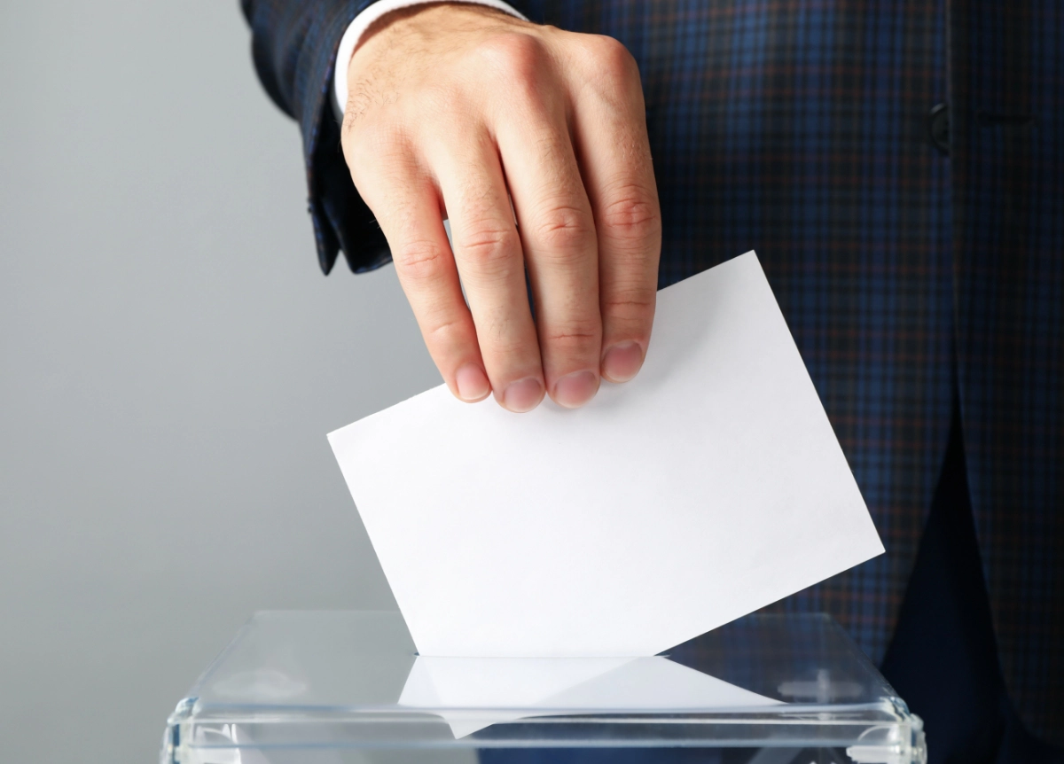 An image of a person voting