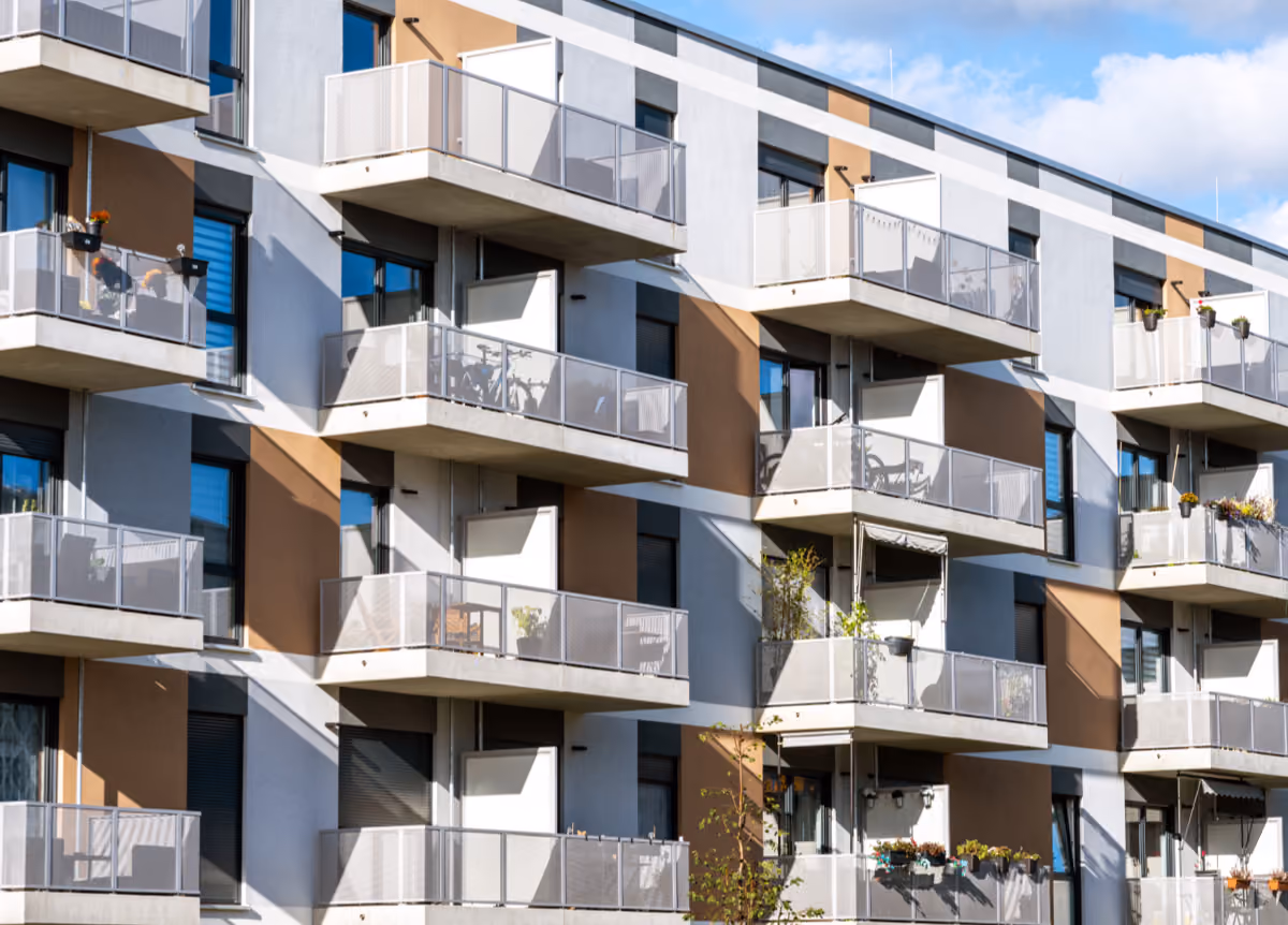 Apartment building with balconies