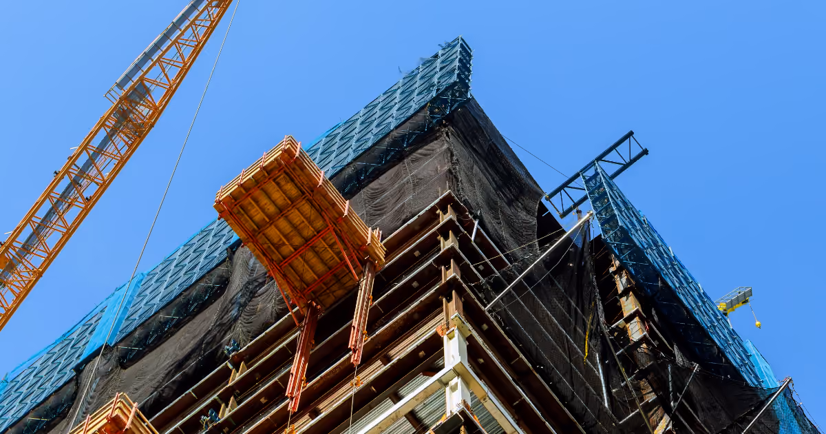 A high-rise building under construction
