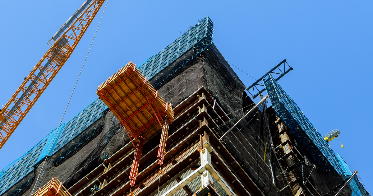 A high-rise building under construction