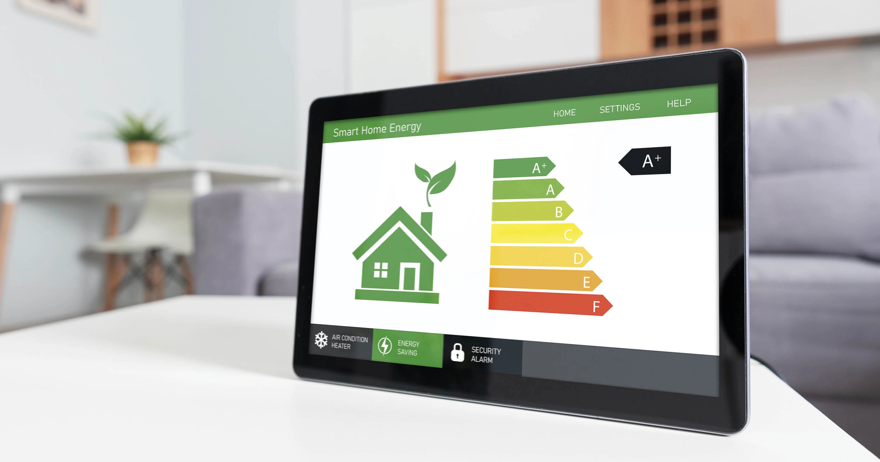 A smart meter screen with an EPC graph displayed on it