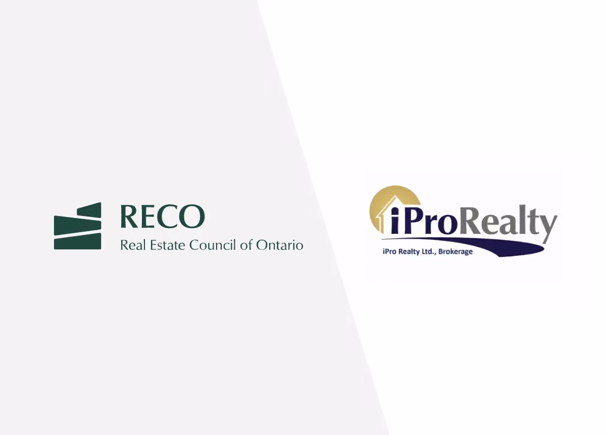 iPro Realty logo side by side with RECO logo
