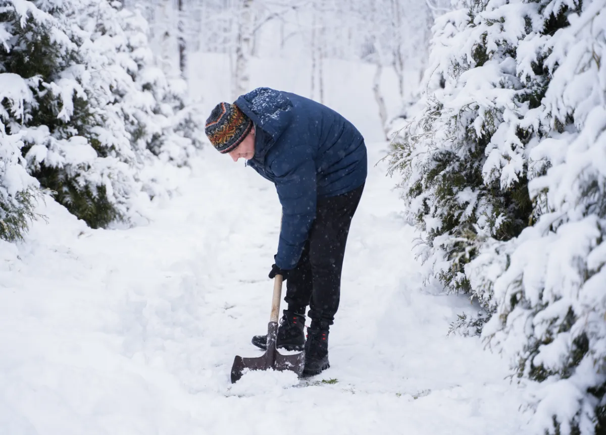 Man shoveling snow