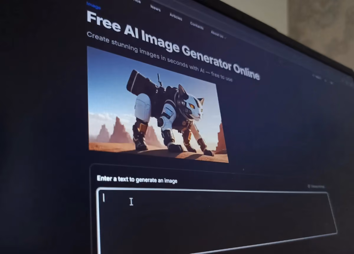 Midjourney AI open in computer browser