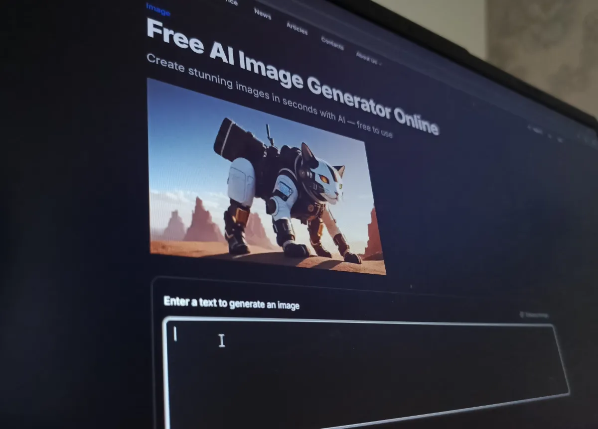 Midjourney AI open in computer browser