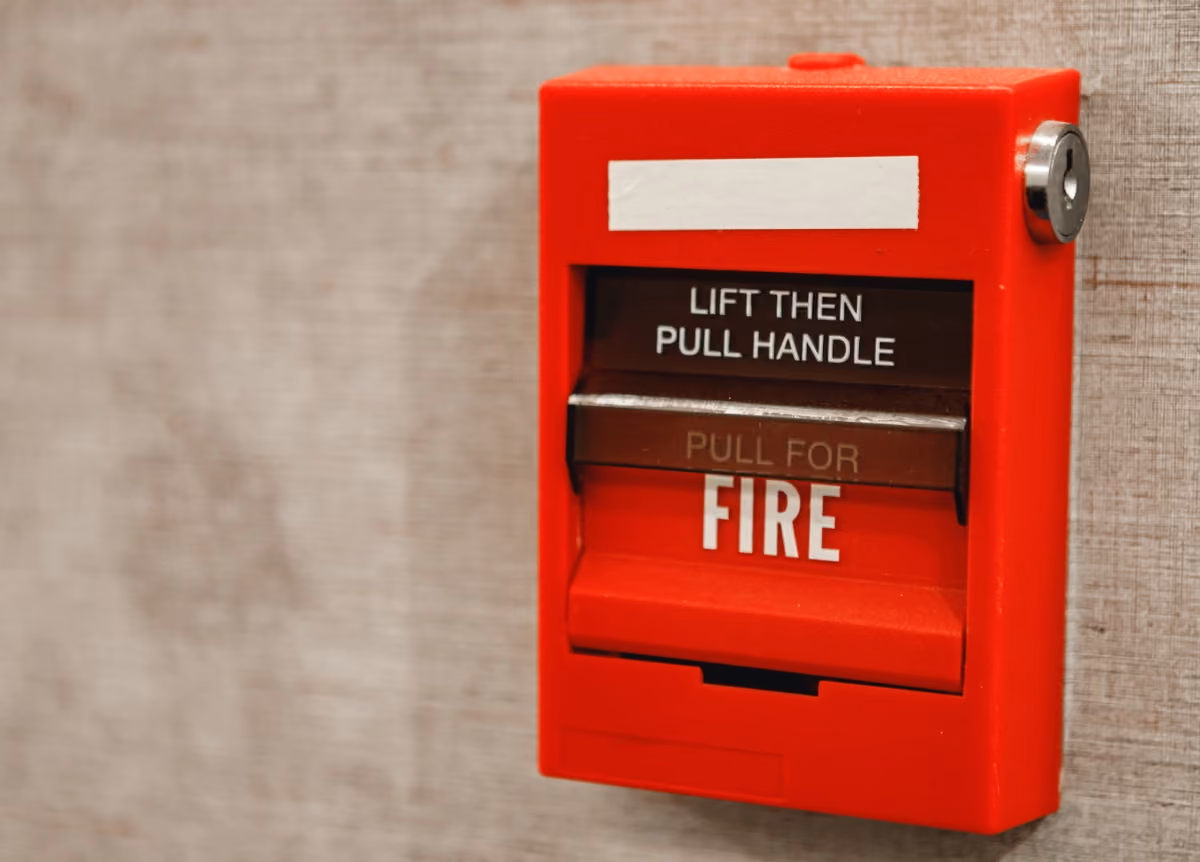 Close-up of fire alarm