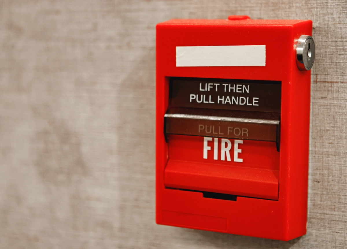 Close-up of fire alarm