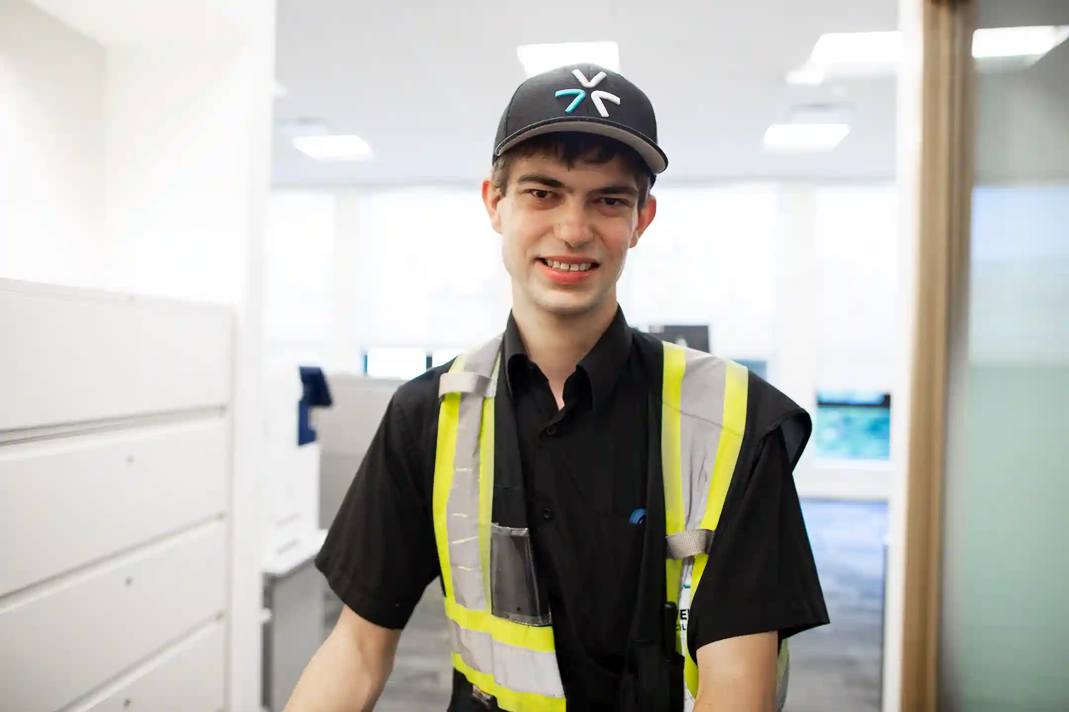 A smiling Job Journey participant on the job
