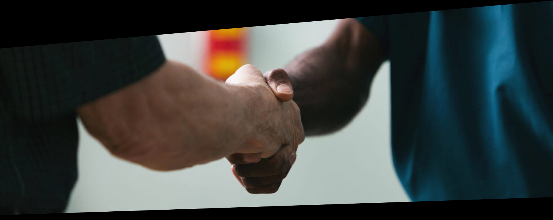 A firm handshake in a medical environment