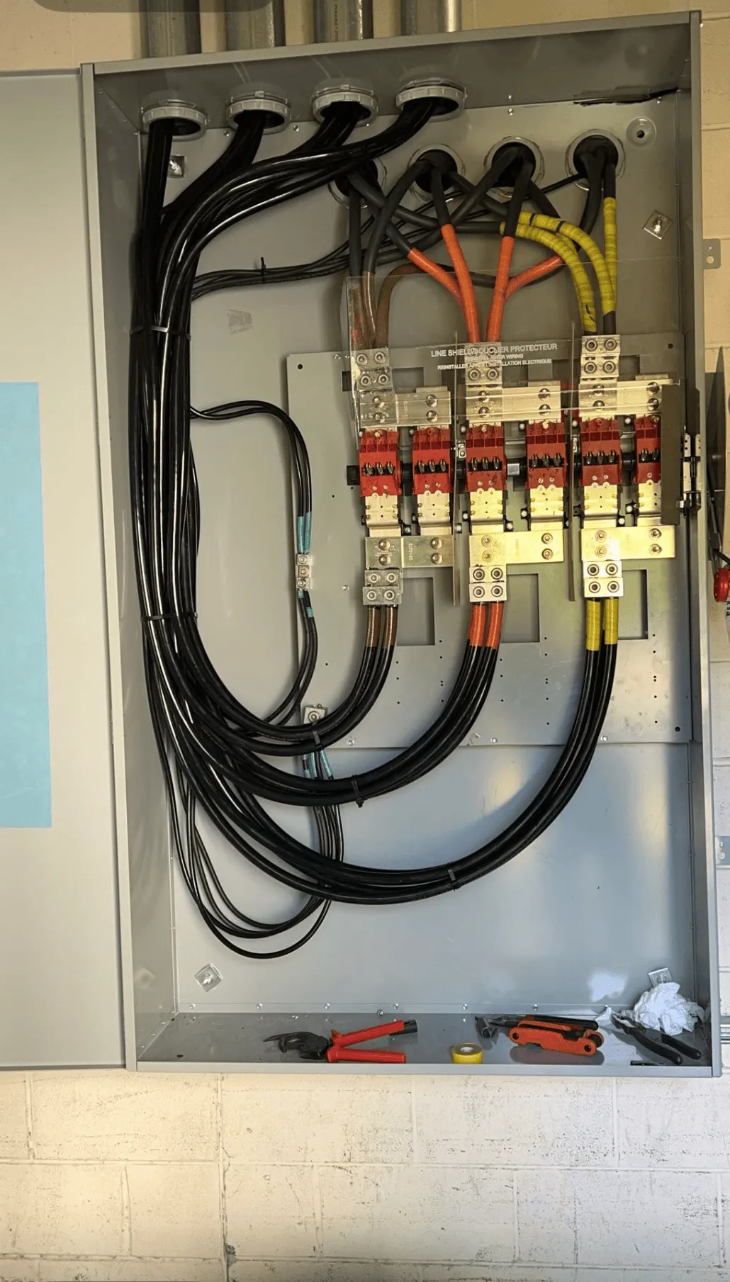 Electrical panel cleanly organized