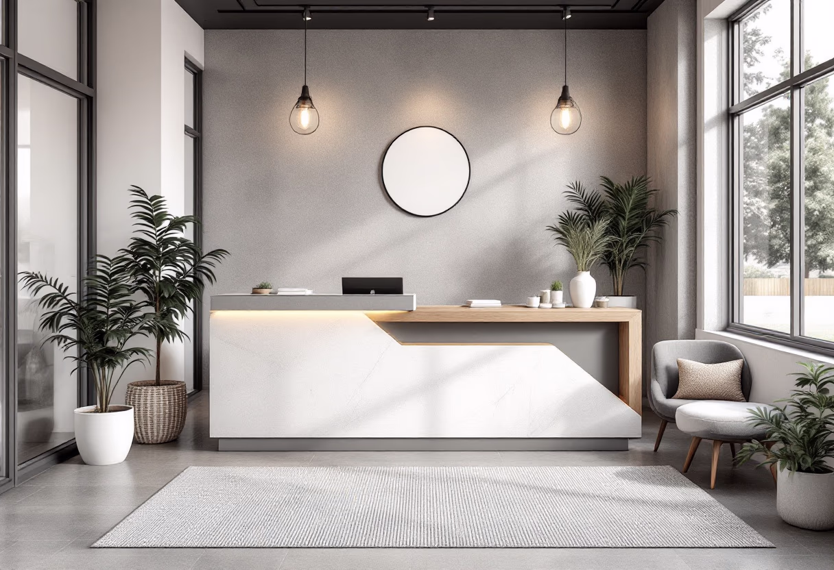 image of the clinic reception area (for a veterinary clinic)