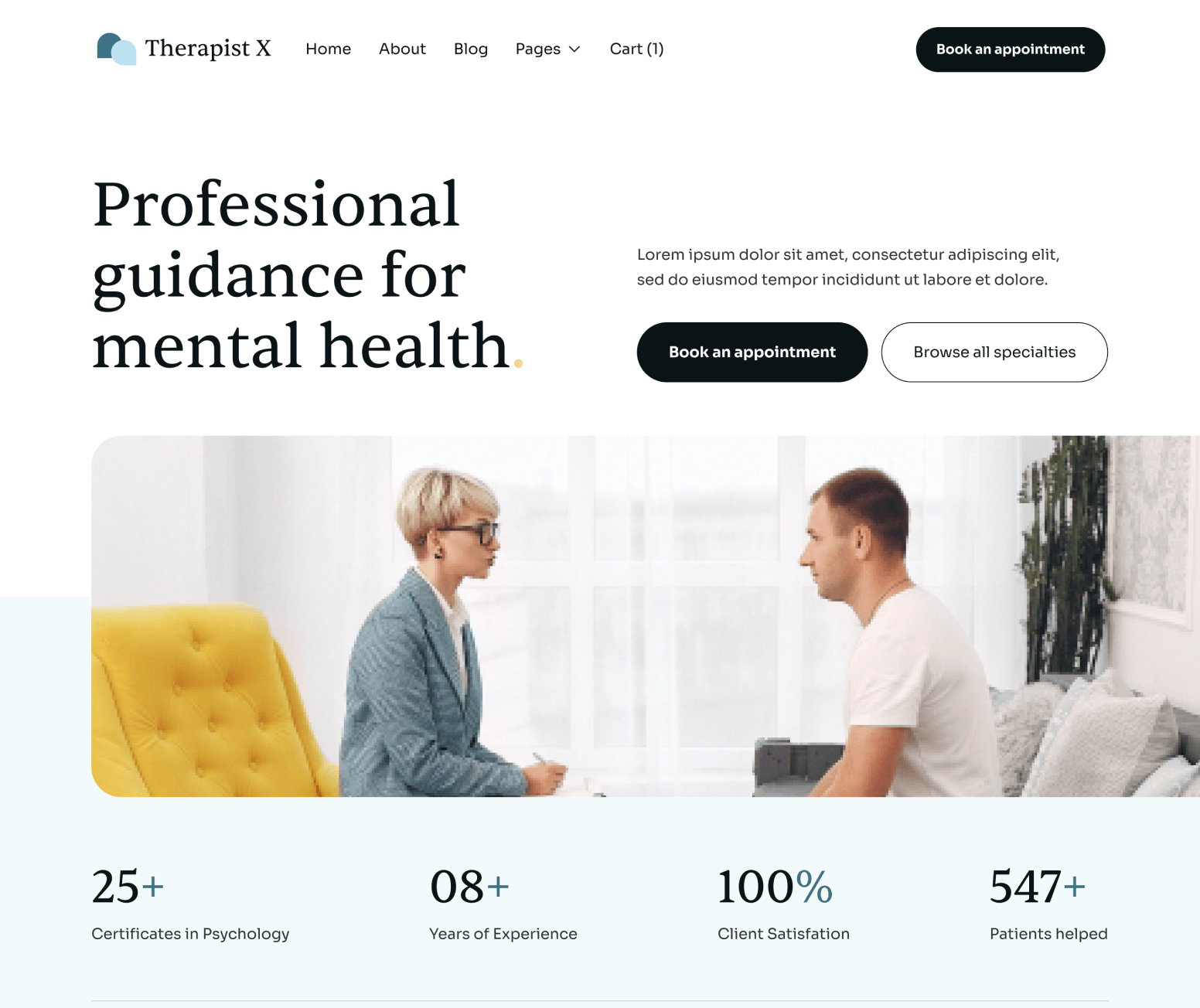 Therapist X - Home V2 Main Page - Therapy Webflow Template