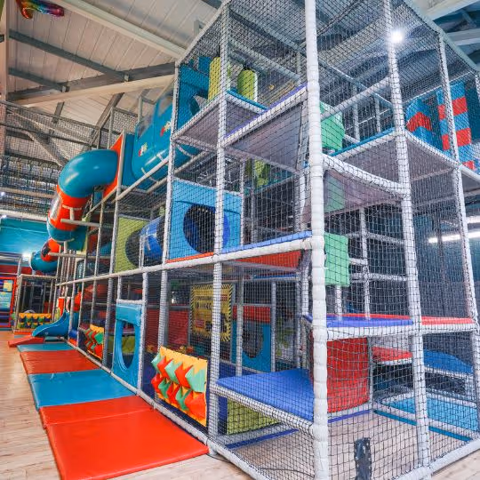 Side on shot of a huge play frame. 