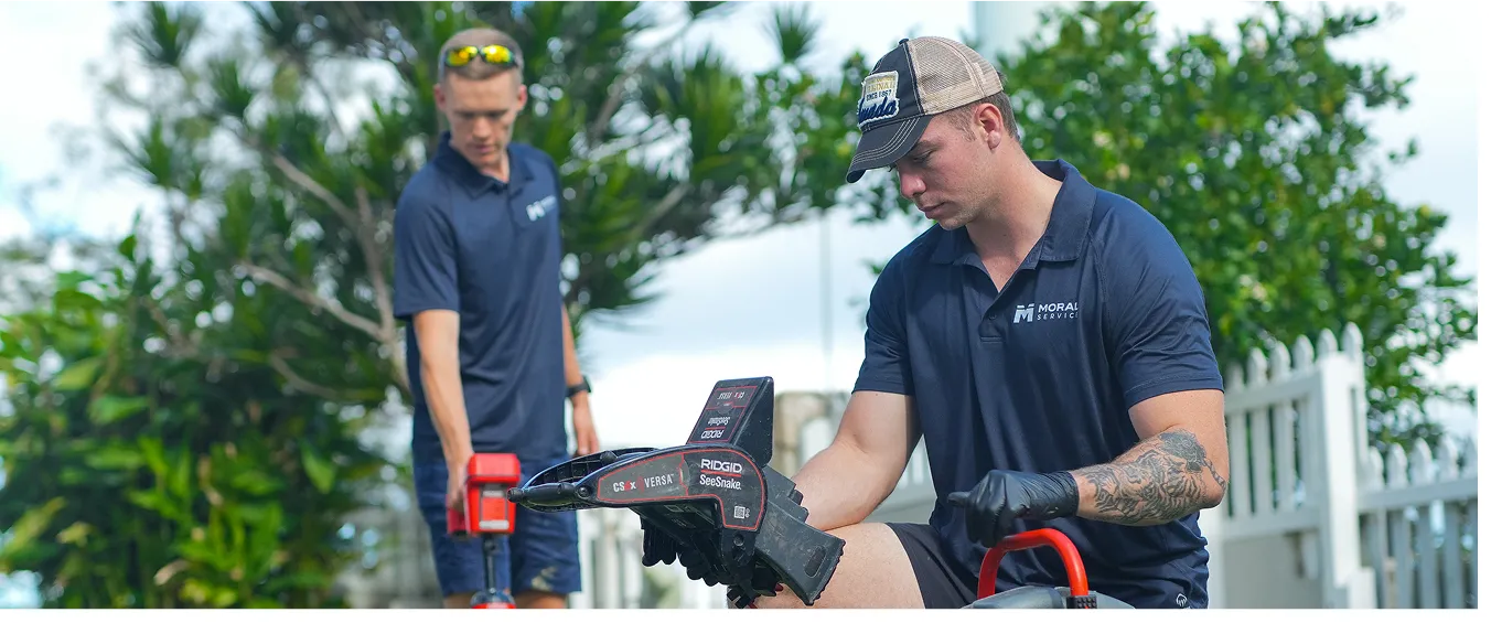 Moral Service doing a CCTV drain inspection on the Gold Coast