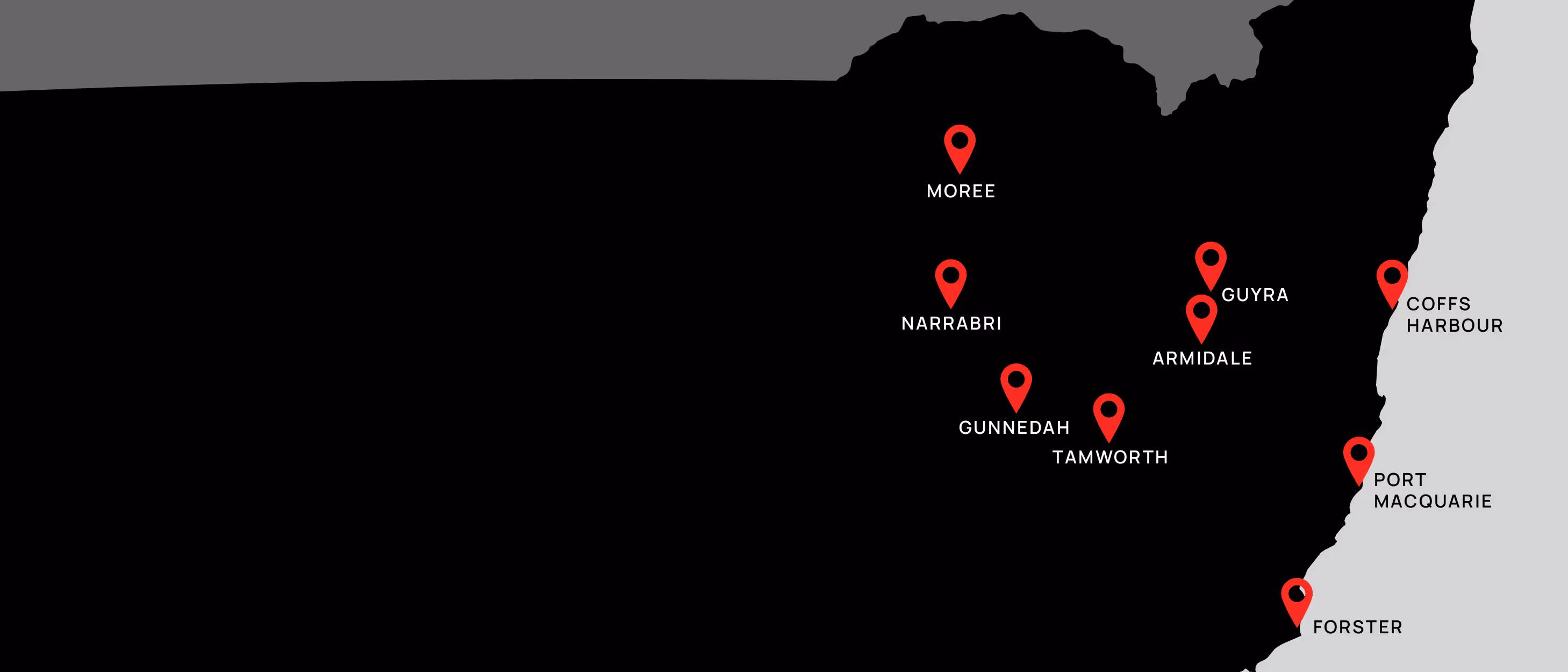 Service area location map