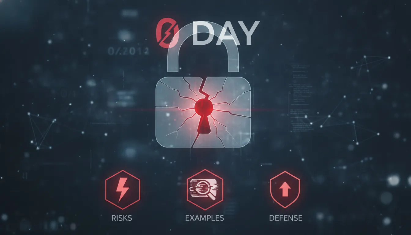 Broken padlock with red keyhole and “Zero Day” text.
