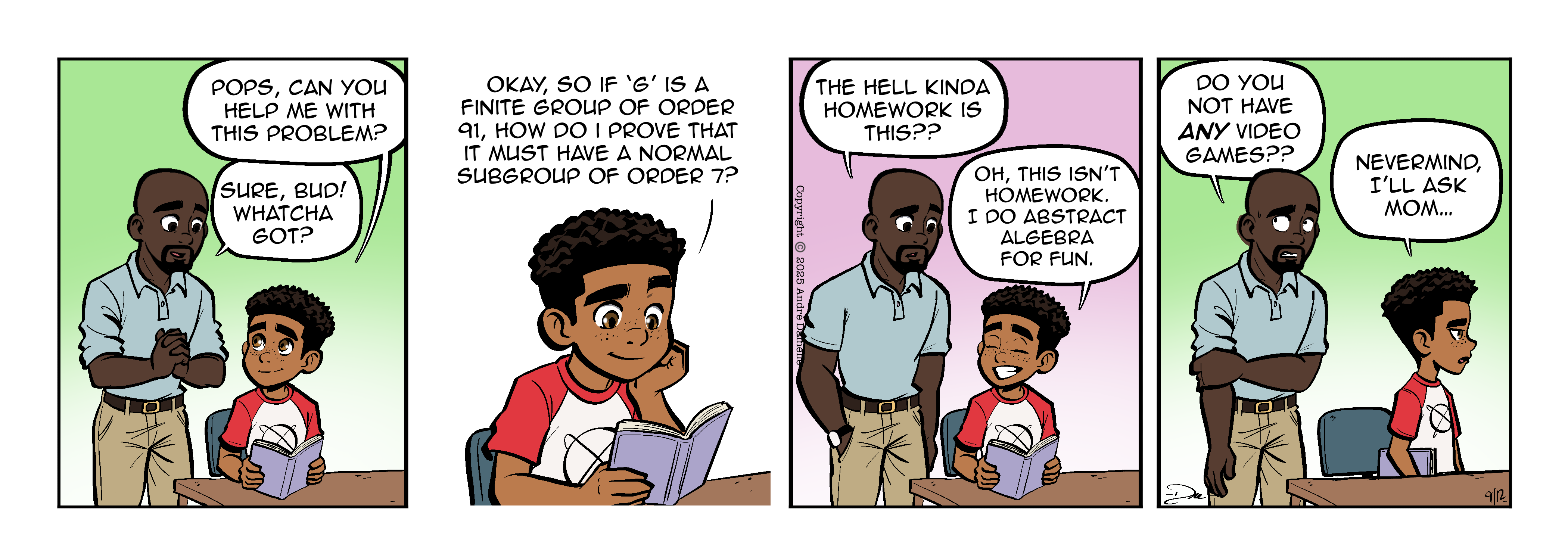 Thumbnail images of individual Somewhere in Between comic strips displayed in chronological order. Each image serves as a clickable link, allowing users to view the full comic and navigate through the archive one strip at a time.