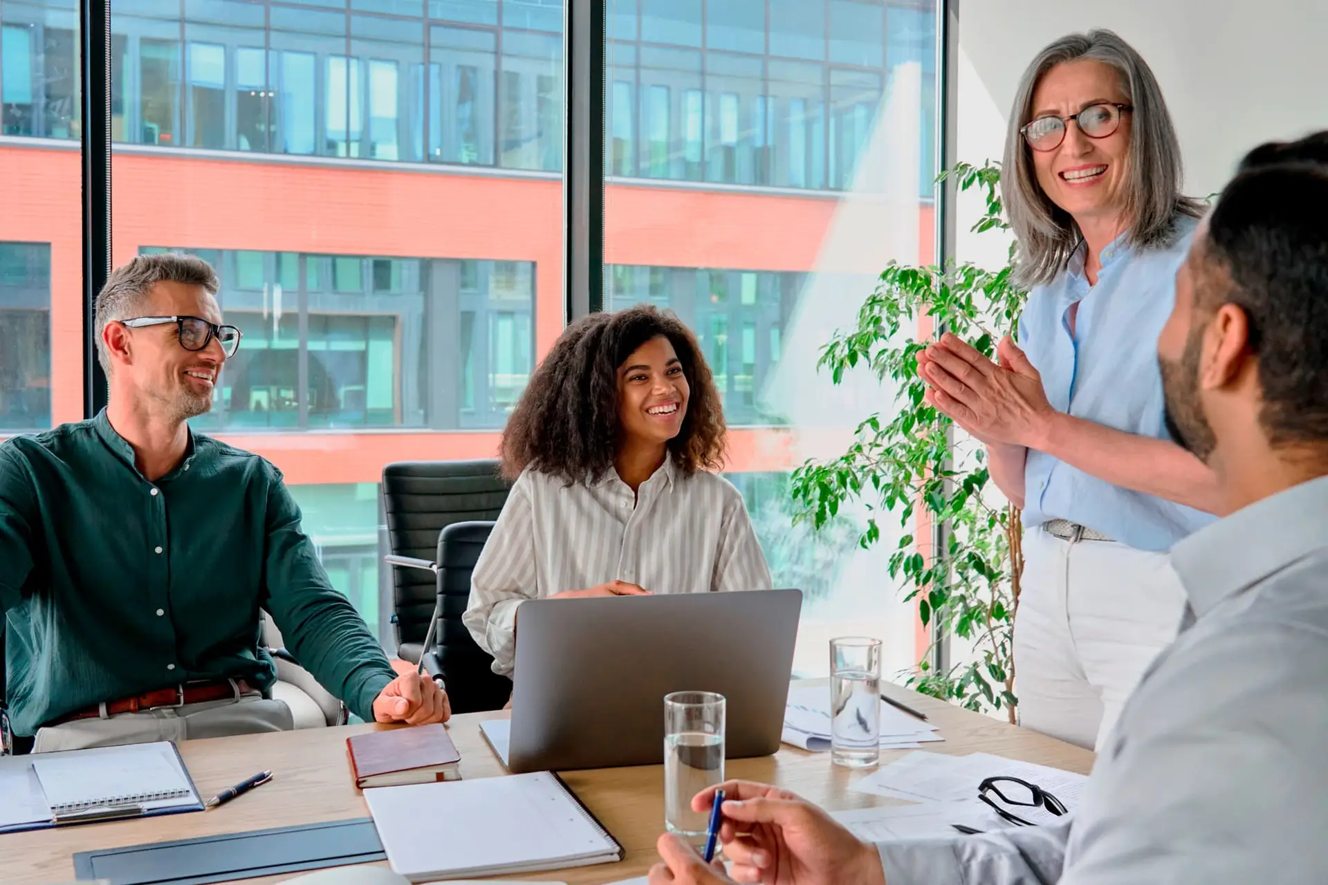 Three diverse professionals participating in a consumer testing panel.
