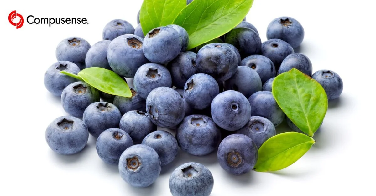 A small pile of blueberries