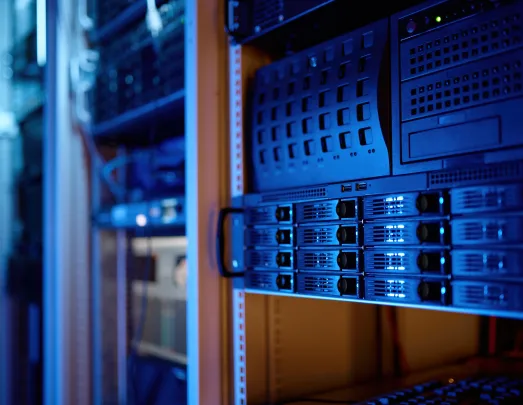 Rack in a server farm