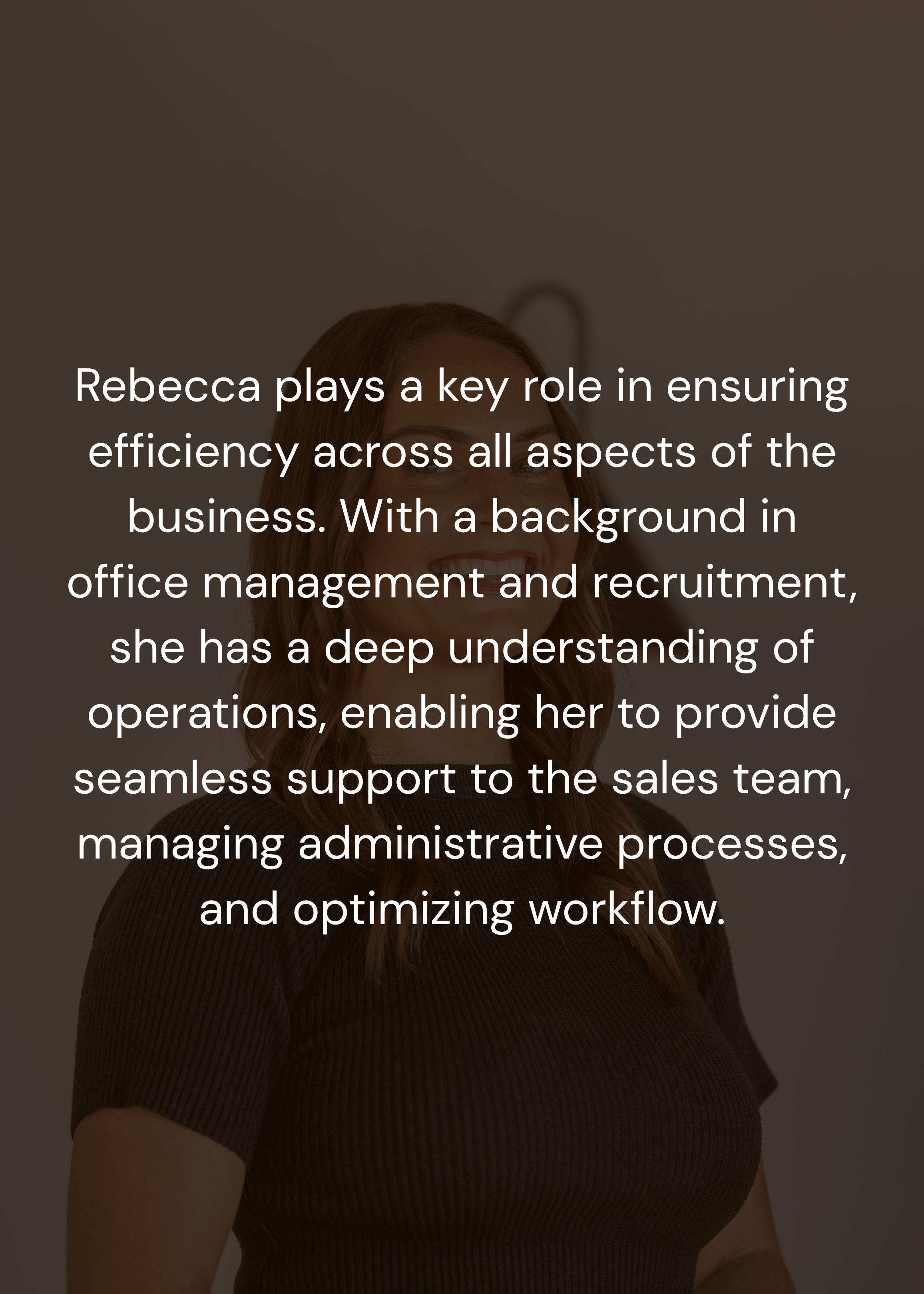 Bec's team section photo