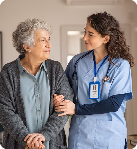 a woman and a nurse