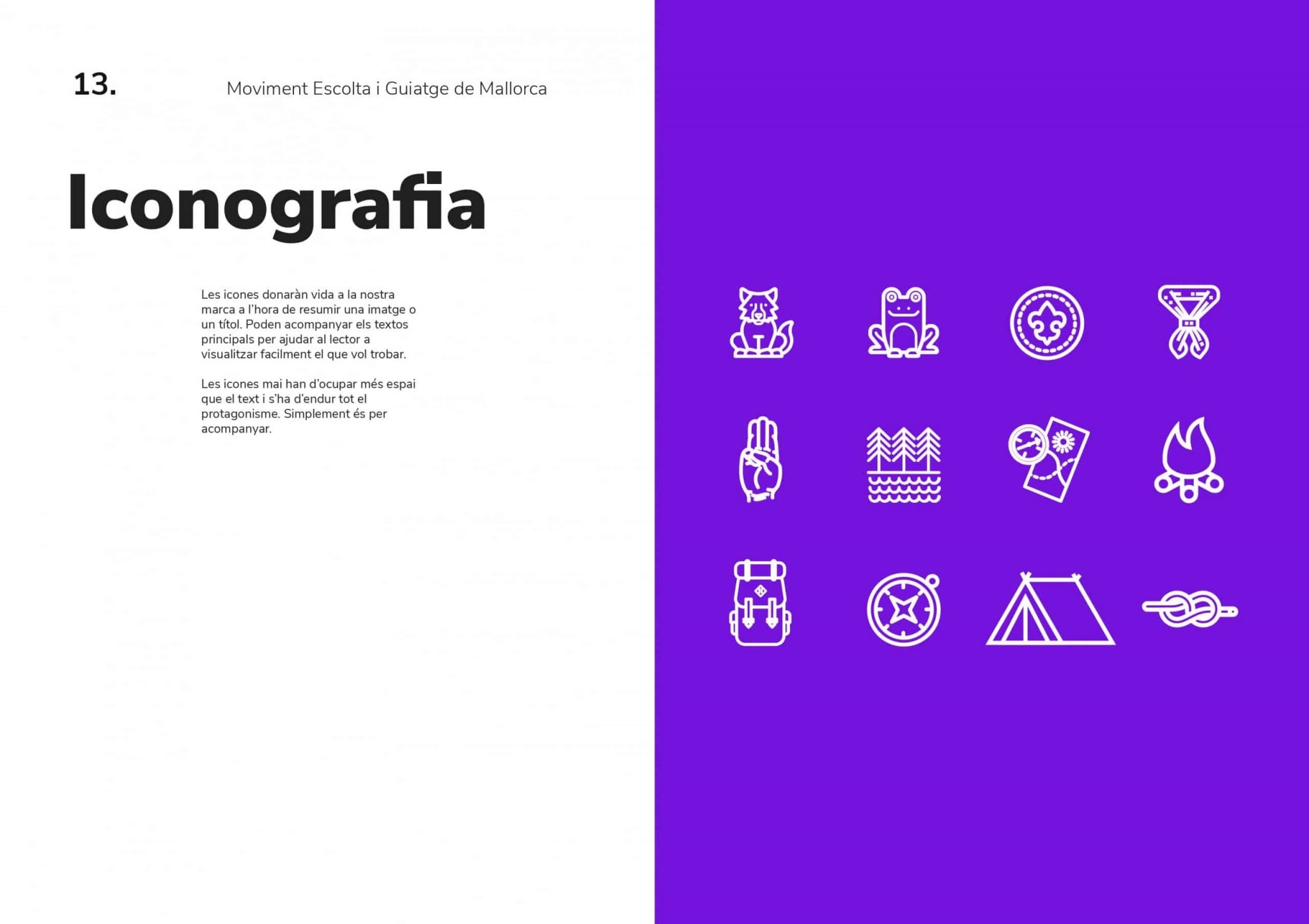 Brandbook MEGM página 13 — identidad visual digital por Indigo Estudio Mallorca