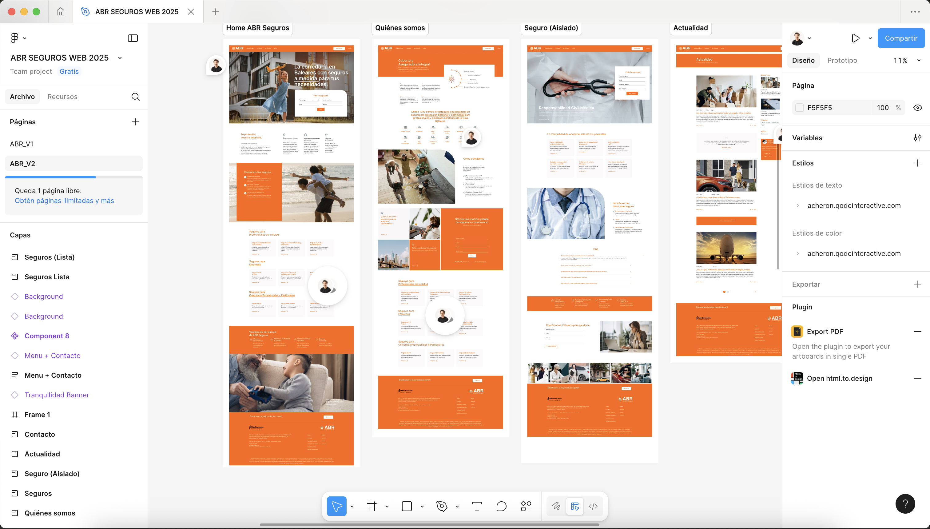 Diseño web ABR Seguros en Figma — UI por Indigo Estudio Mallorca